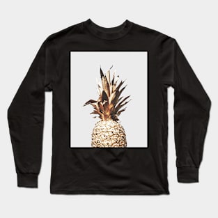 Pineapple print, Gold, Pineapple top, Minimalist, Modern print Long Sleeve T-Shirt